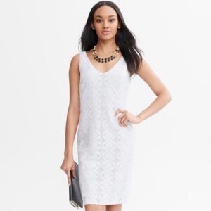 Banana Republic White Textured Mini Dress